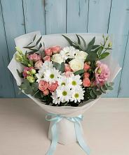 Букет цветов из:  Розы, Лизиантусы и Хризантемы в Озинках