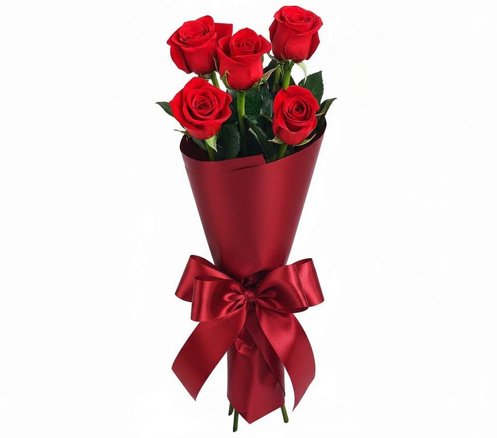 Букет 5 Красных роз Эдлесс Лав в Озинках
