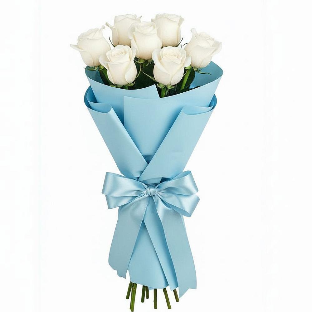 Букет 7 белых роз Проуд в Озинках