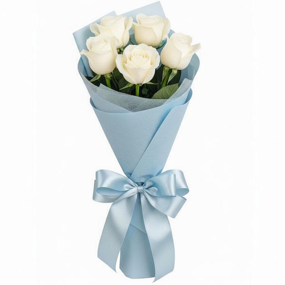 Букет 5 Белых роз Проуд в Озинках