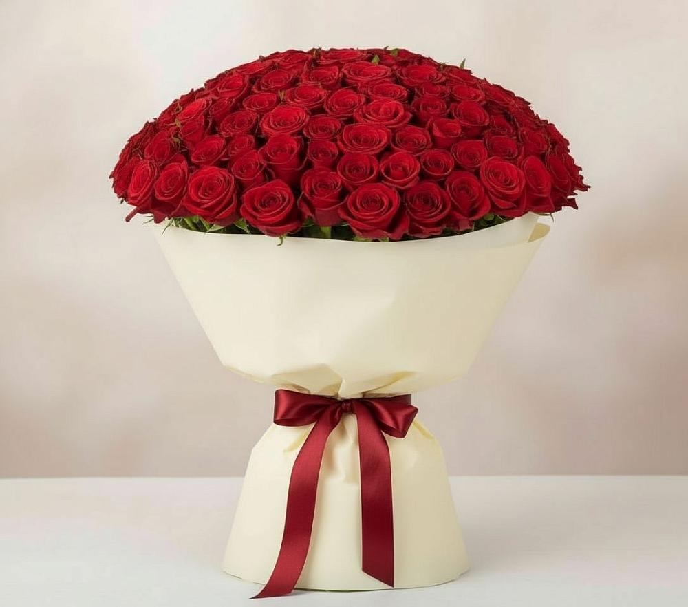 Букет 101 Красная роза Милано в Озинках