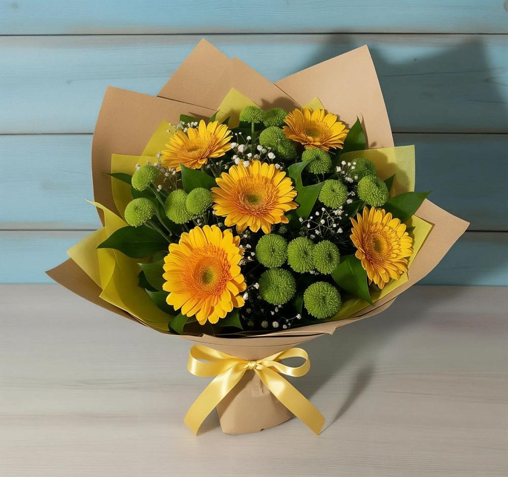 Букет цветов из: Герберы и Хризантемы в Озинках