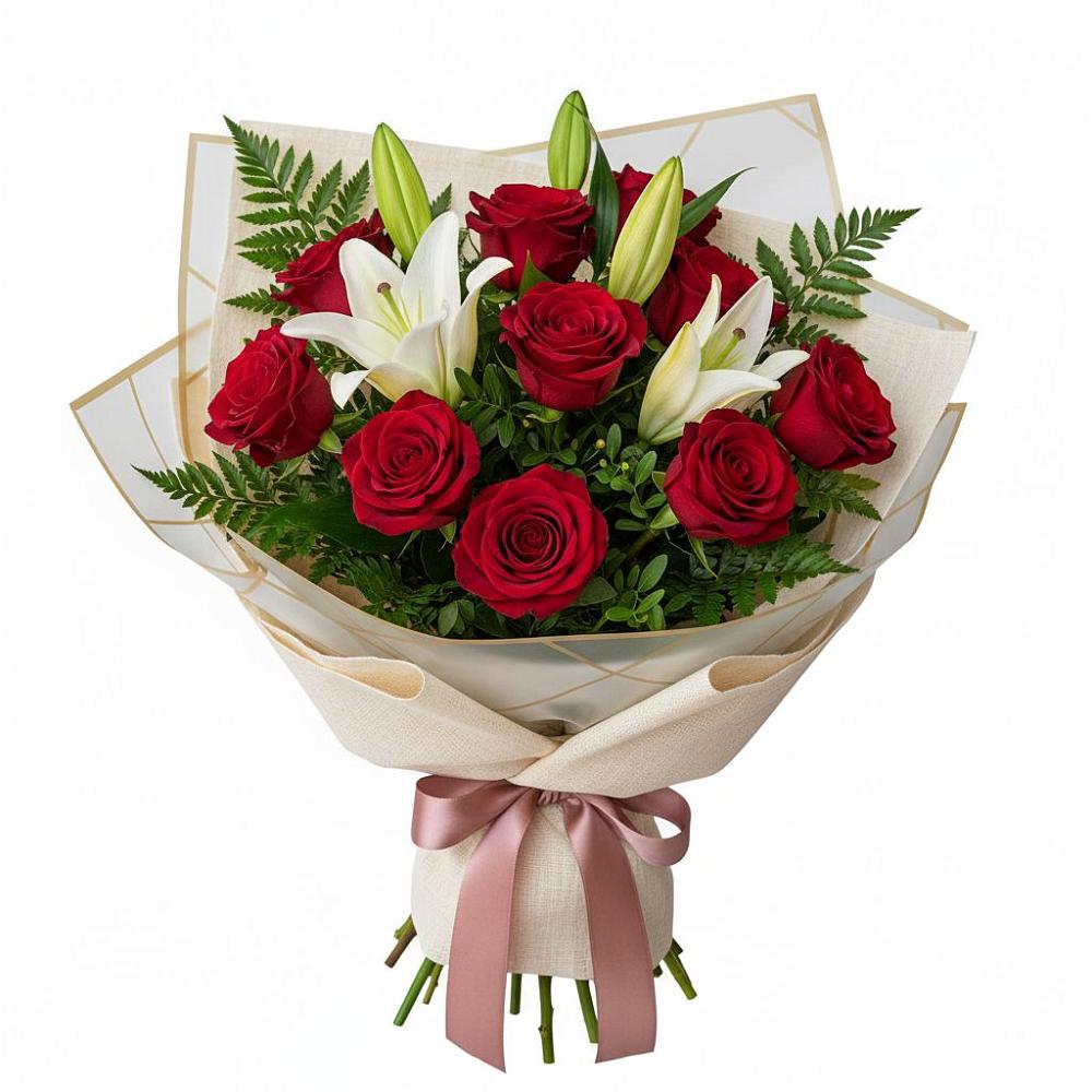 Букет цветов из: Лилии и Розы в Озинках