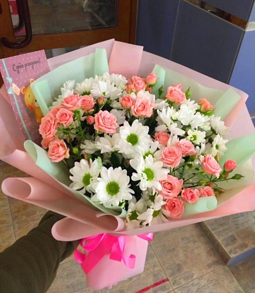 Букет цветов из: Розы и Хризантемы в Озинках