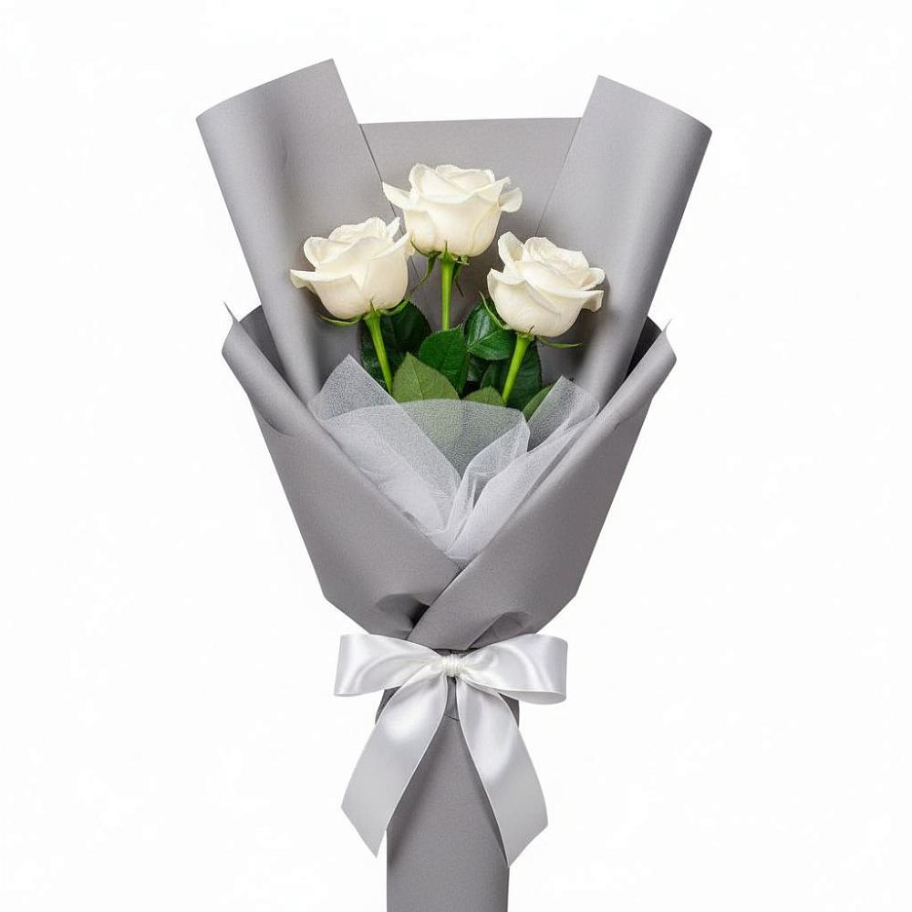 Букет 3 белые розы в Озинках