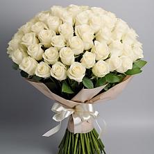 Букет 101 беля роза Белоснежка в Озинках