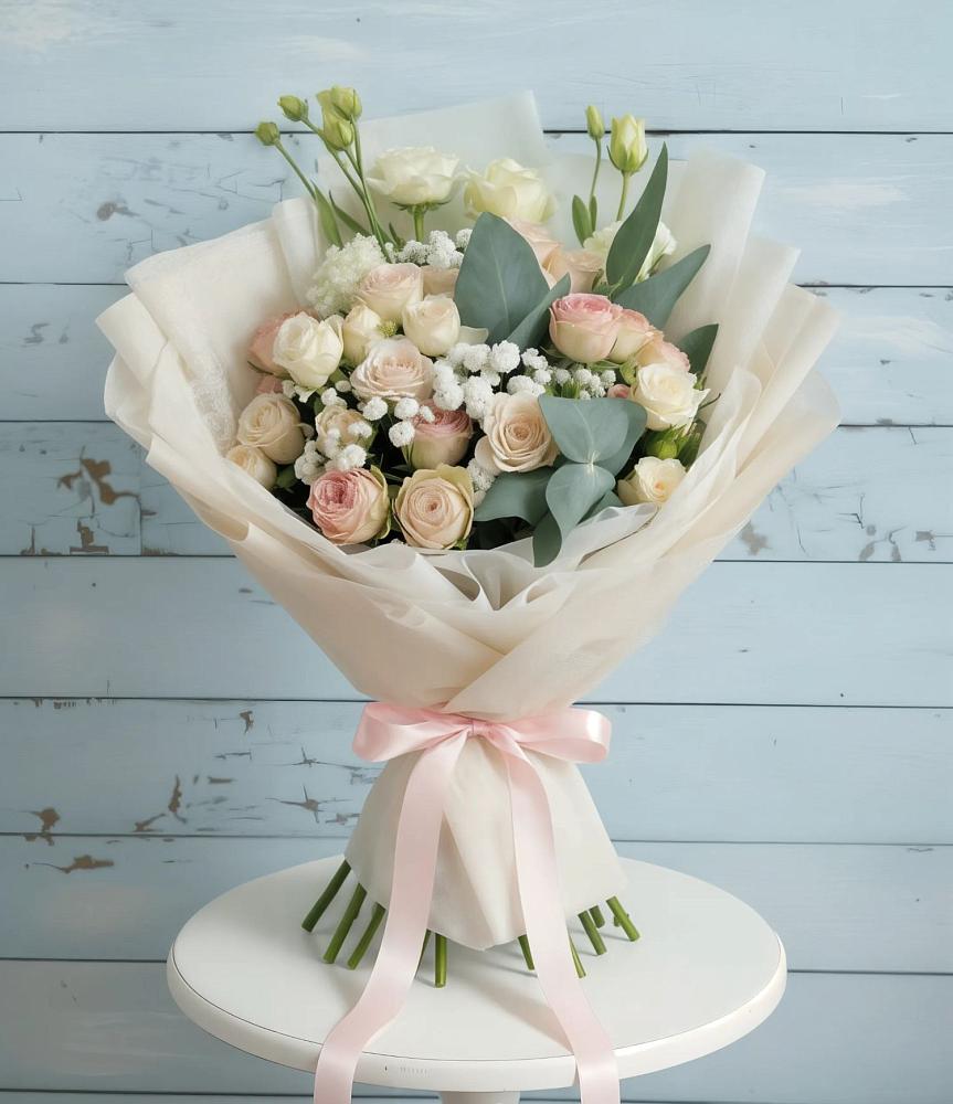 Букет цветов из: Розы и Лизиантусы в Озинках