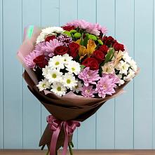 Букет цветов из:  Розы, Хризантемы и Альстромерии в Озинках